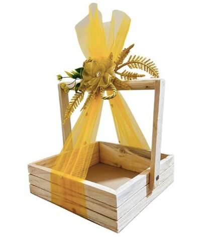 Decorative Wooden Floral Basket