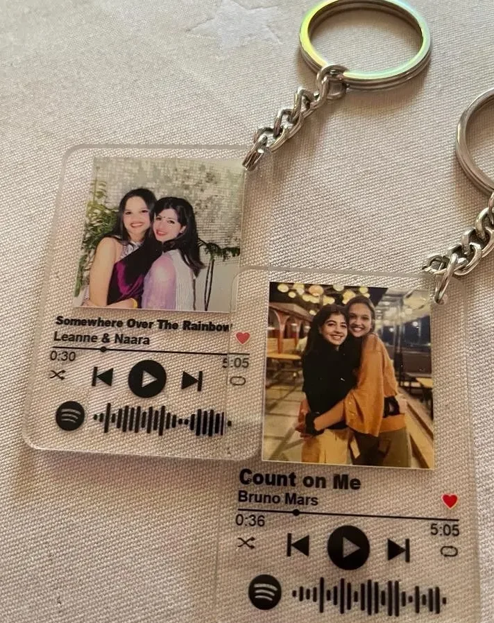 Custom Spotify Glass Keychain